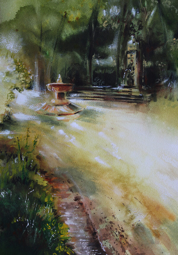 Fuente del Tomate y Ganivet - Exterior de la Alhambra (30x42)