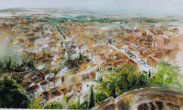 Torre de la Vela - Vistas de la Alcazaba de la Alhambra (33x56)