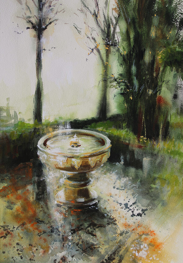 Fuente del Jardín de los Adarves - Alcazaba de la Alhambra (31x44)